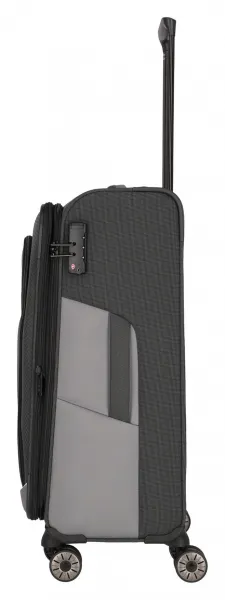 Stredný textilný kufor Travelite Viia 4w M Anthracite