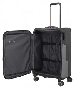 Stredný textilný kufor Travelite Viia 4w M Anthracite