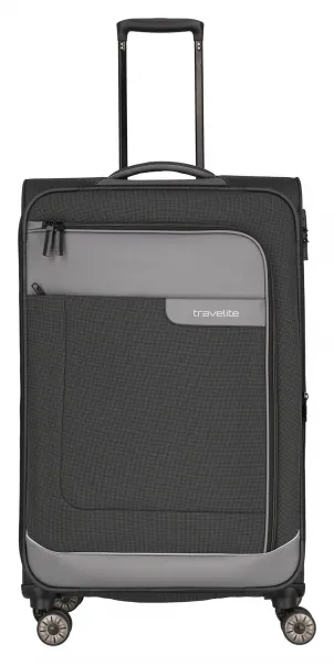 Veľký textilný kufor Travelite Viia 4w L Anthracite