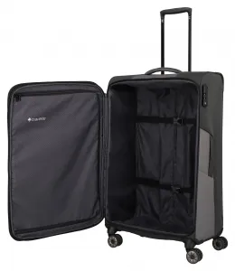 Veľký textilný kufor Travelite Viia 4w L Anthracite