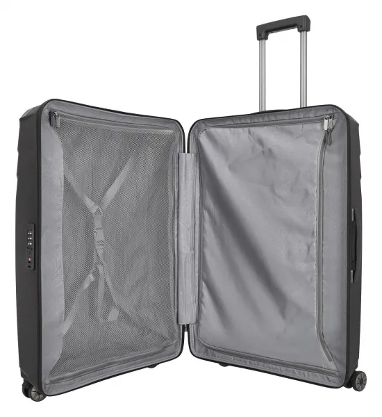 Veľký škrupinový kufor na kolieskach Travelite Elvaa 4w L Black