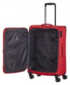 Stredný textilný kufor Travelite Chios M Red