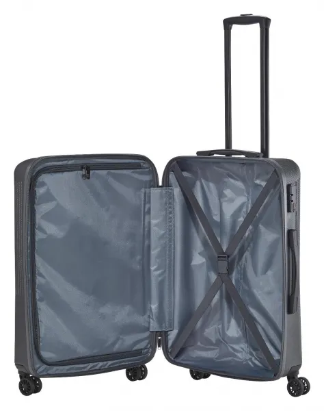 Stredný škrupinový kufor na kolieskach Travelite Bali M Anthracite
