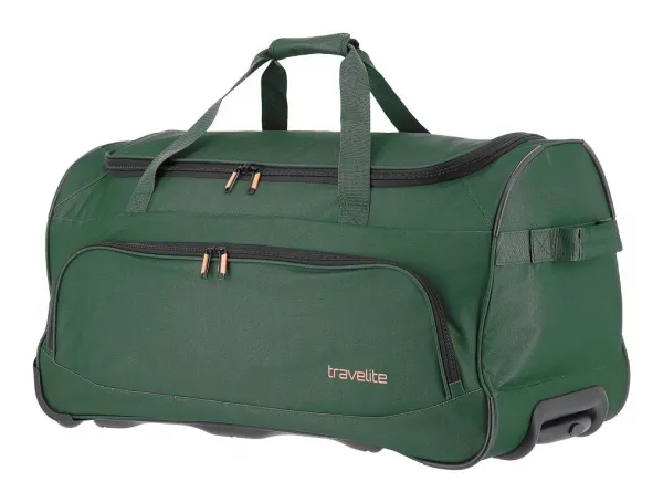 Cestovná taška na kolieskach Travelite Basics Fresh Wheeled Duffle Dark green