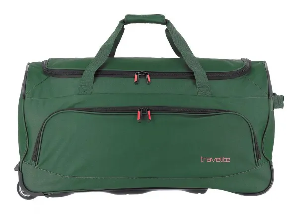 Cestovná taška na kolieskach Travelite Basics Fresh Wheeled Duffle Dark green