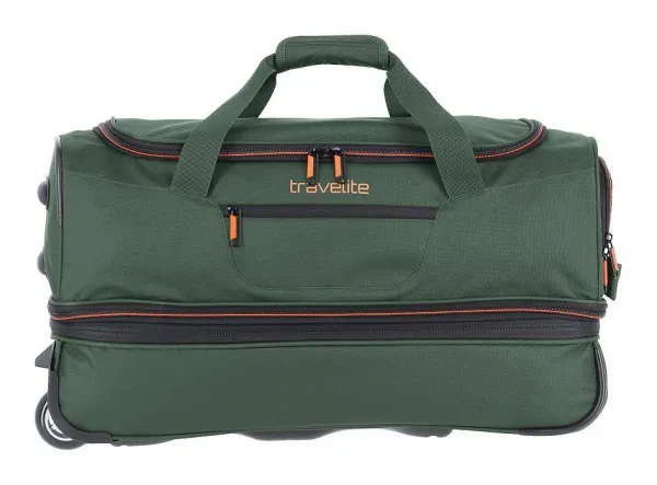 Cestovná taška na kolieskach Travelite Basics Wheeled duffle S Dark green