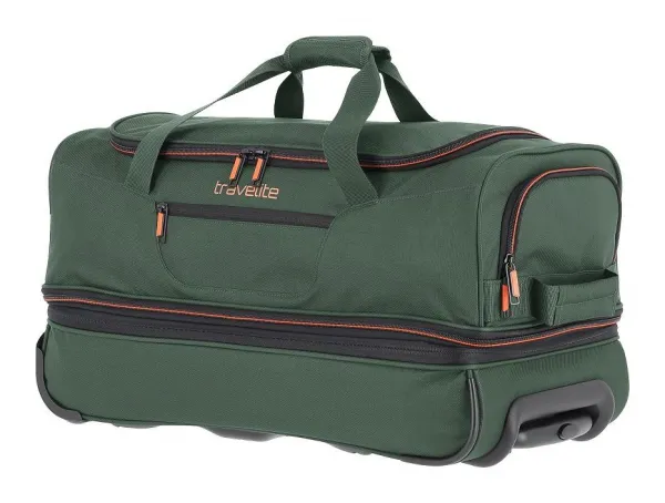 Cestovná taška na kolieskach Travelite Basics Wheeled duffle S Dark green