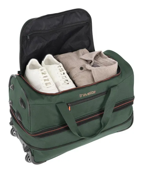 Cestovná taška na kolieskach Travelite Basics Wheeled duffle S Dark green