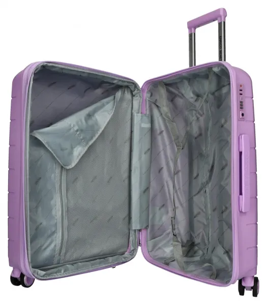 Stredný škrupinový kufor na kolieskach Enrico Benetti Montréal M Lilac