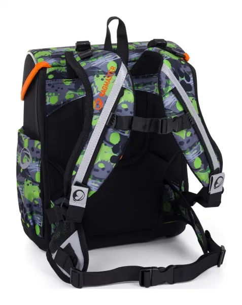 Školská aktovka Bagmaster Prim 24 B Green/Black/Orange