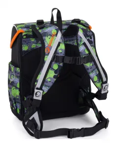 Školská aktovka Bagmaster Prim 24 B Green/Black/Orange