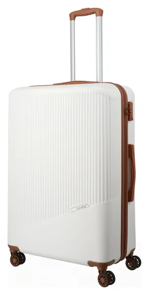 Veľký škrupinový kufor na kolieskach Travelite Bali L White/Cognac