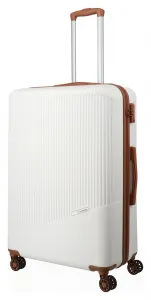 Veľký škrupinový kufor na kolieskach Travelite Bali L White/Cognac