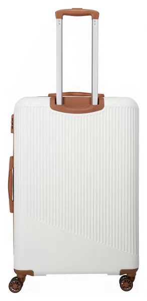 Veľký škrupinový kufor na kolieskach Travelite Bali L White/Cognac