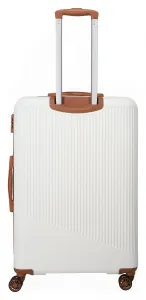 Veľký škrupinový kufor na kolieskach Travelite Bali L White/Cognac