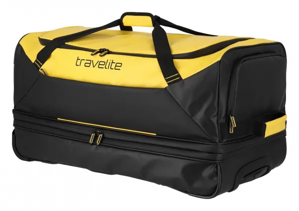 Cestovná taška na kolieskach Travelite Basics Wheeled Duffle exp. Black/yellow