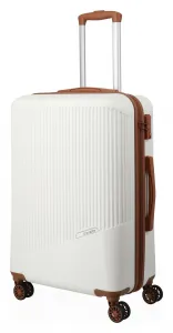 Stredný škrupinový kufor na kolieskach Travelite Bali M White/Cognac