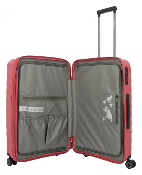 Veľký škrupinový kufor Travelite Mooby L Red
