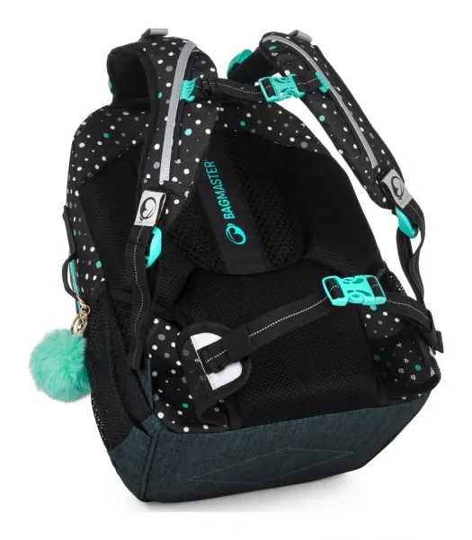Školský batoh Bagmaster Porto 24 C Black/turquoise