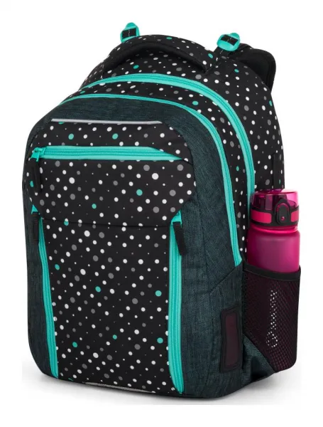 Školský batoh Bagmaster Porto 24 C Black/turquoise