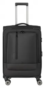 Stredný textilný kufor na kolieskach Travelite Crosslite 5.0 M Black