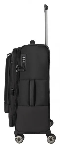 Stredný textilný kufor na kolieskach Travelite Crosslite 5.0 M Black