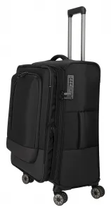 Stredný textilný kufor na kolieskach Travelite Crosslite 5.0 M Black