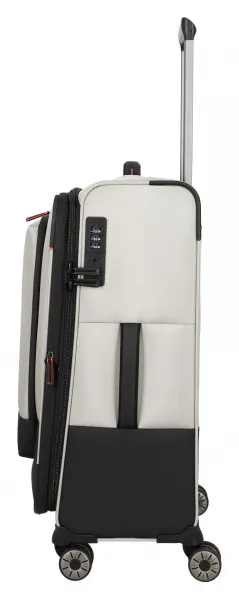 Stredný textilný kufor na kolieskach Travelite Crosslite 5.0 M White Sand