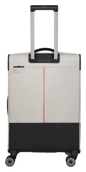 Stredný textilný kufor na kolieskach Travelite Crosslite 5.0 M White Sand