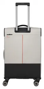 Stredný textilný kufor na kolieskach Travelite Crosslite 5.0 M White Sand