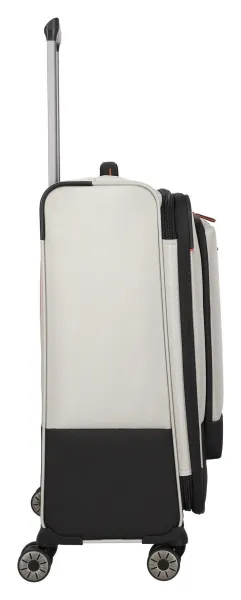 Stredný textilný kufor na kolieskach Travelite Crosslite 5.0 M White Sand
