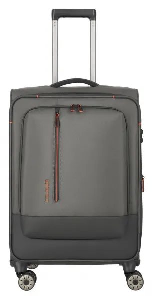 Stredný textilný kufor na kolieskach Travelite Crosslite 5.0 M Dark Olive