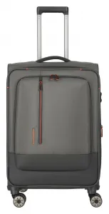 Stredný textilný kufor na kolieskach Travelite Crosslite 5.0 M Dark Olive