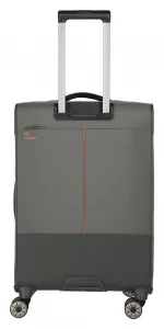 Stredný textilný kufor na kolieskach Travelite Crosslite 5.0 M Dark Olive