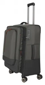 Stredný textilný kufor na kolieskach Travelite Crosslite 5.0 M Dark Olive