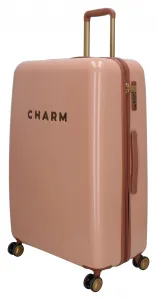 Veľký škrupinový kufor Charm London Capetown L Pink