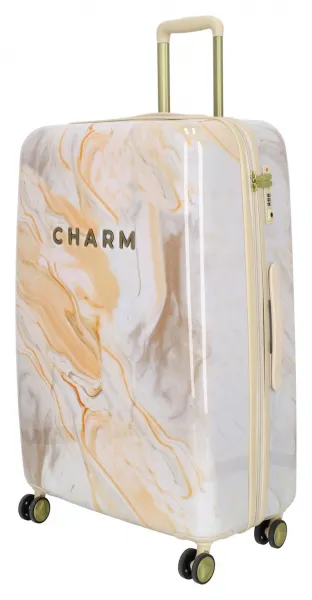 Veľký škrupinový kufor Charm London 23169 L Cream