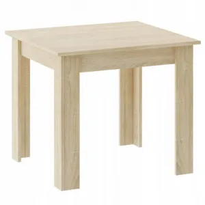 Súprava štvorcový stôl 80x80 dub sonoma + 4 stoličky MARK white