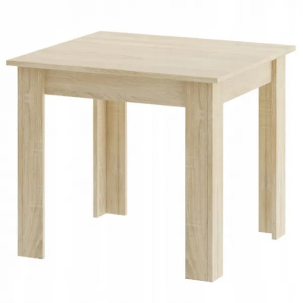 Súprava štvorcový stôl 80x80 dub sonoma + 4 stoličky MARK white