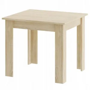 Súprava štvorcový stôl 80x80 dub sonoma + 4 stoličky MARK white