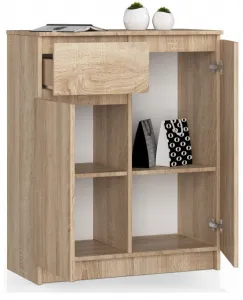 Ak furniture Komoda Kiara 80 cm 2 skrinky a 1 zásuvka dub sonoma