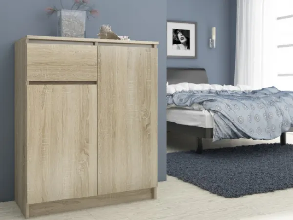 Ak furniture Komoda Kiara 80 cm 2 skrinky a 1 zásuvka dub sonoma