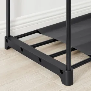 SONGMICS Otvorená šatníková skriňa 138 x 182 x 43 cm čierna