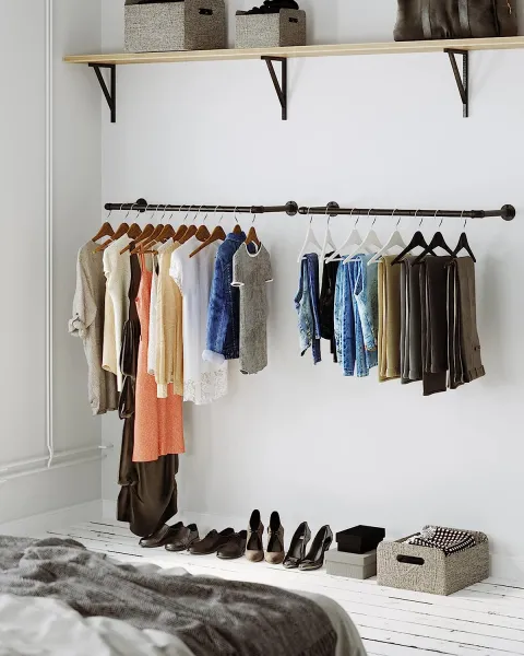 SONGMICS Sada nástěnných věšáků Urdo 92 cm černá