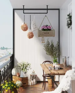 SONGMICS Sada nástěnných věšáků Urdo 92 cm černá