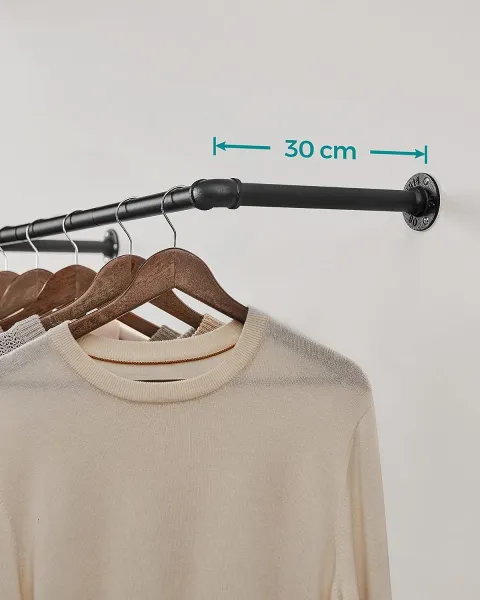 SONGMICS Sada nástěnných věšáků Urdo 92 cm černá
