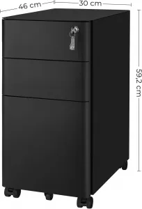SONGMICS Kancelářský kontejner Ullo černý