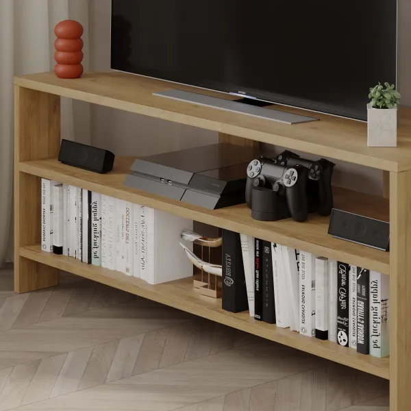 Rohový TV stolek Houseland Thales dub přírodní
