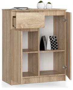 Ak furniture Komoda Kiara 80 cm 2 skrinky a 1 zásuvka dub sonoma