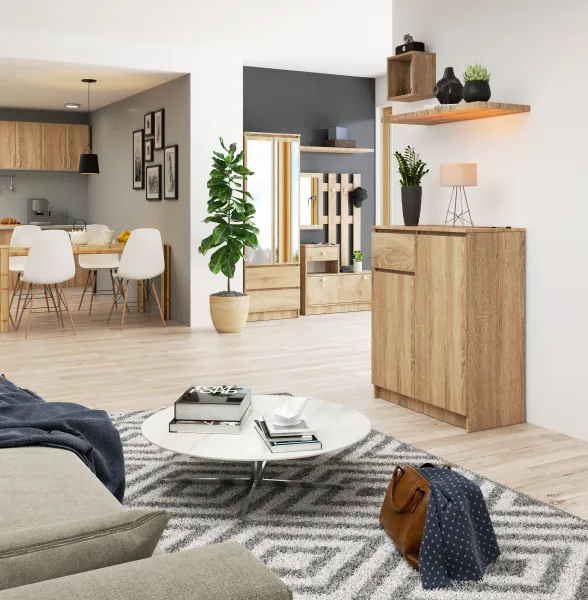Ak furniture Komoda Kiara 80 cm 2 skrinky a 1 zásuvka dub sonoma